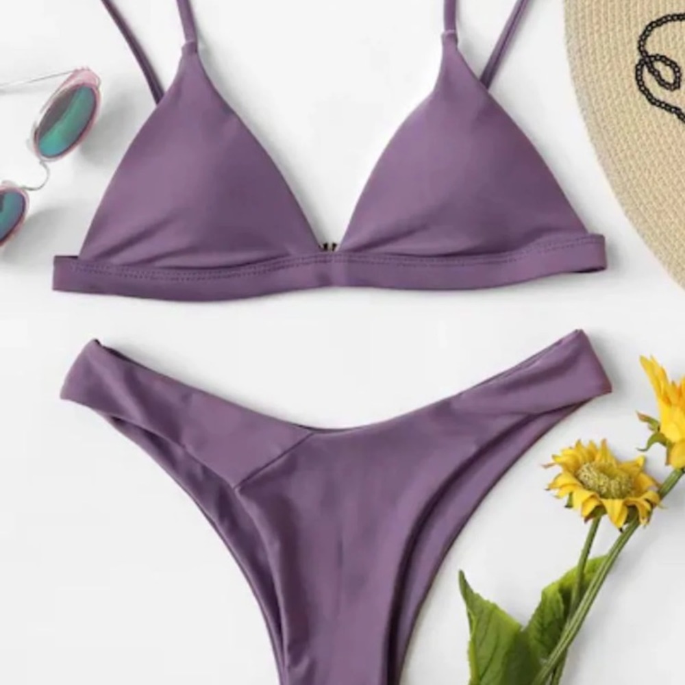 NWOT Zaful Purple Plum Triangle Bikini